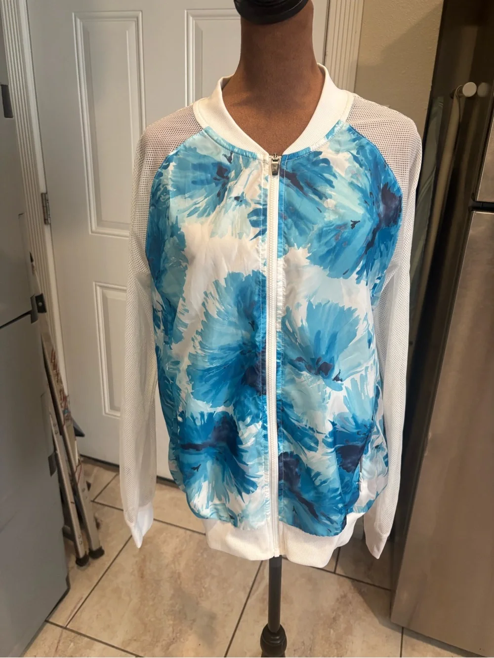 Fabletics Light Blue Floral Jacket